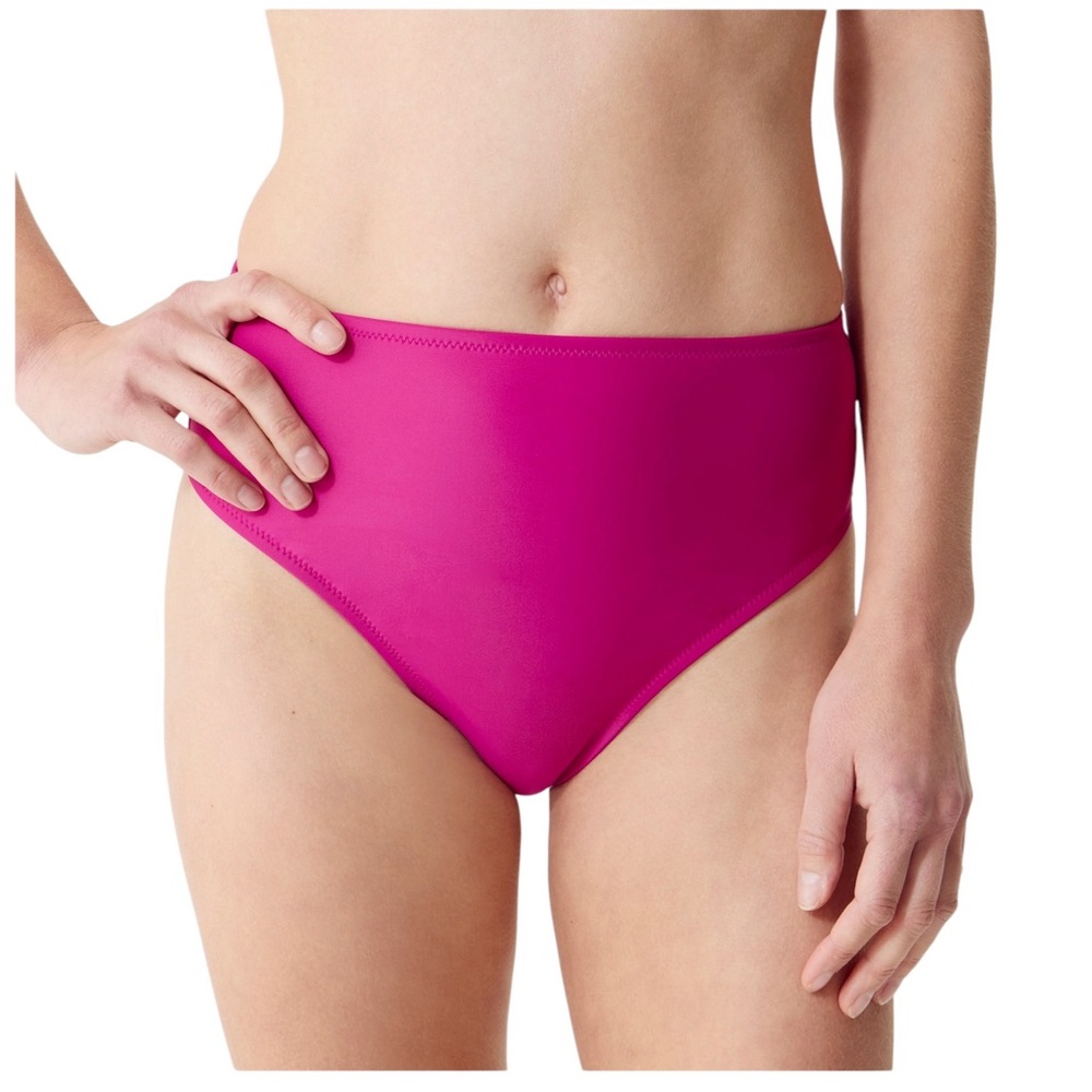 J. Crew High Rise Hallie Full‎ Bottom Swim Fuchsia Size Small